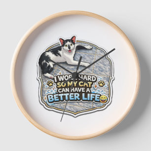Funny Cat Lover Quote Wall Clock