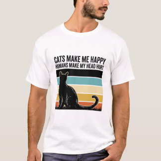 Funny Cat Lover Vintage Sunset Quote T-Shirt Desig