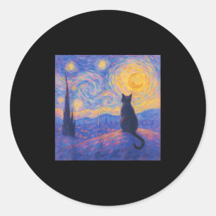 Funny Cat Lover Women Graphic For Men Art  Classic Round Sticker