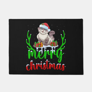Funny Cat Lover Xmas Gift Cat Christmas T-Shirt Doormat