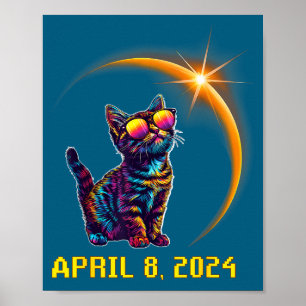 Funny Cat Lovers Astronomy Solar Eclipse Poster