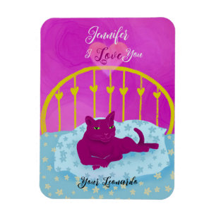 Funny Cat Loves You Personalised Valentine Magnet