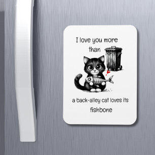 Funny Cat Magnet – Fishbone Love Quote