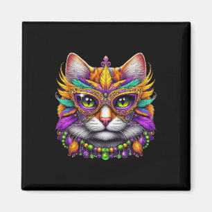 Funny Cat Mardi Gras Funny Mardi Gras Carnival Magnet