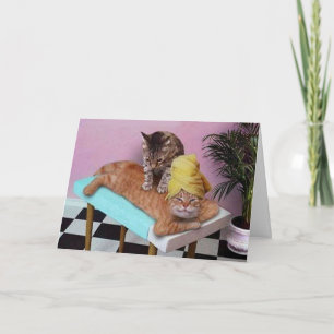 Funny Cat Massage Birthday Card