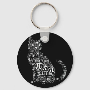 Funny cat math lover geek design  key ring