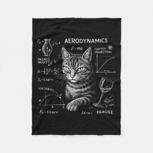 Funny Cat Math Physics Equations Science Humor  Fleece Blanket