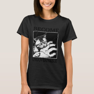 Funny Cat Meme Biting Hand Become Ungovernable Cat T-Shirt