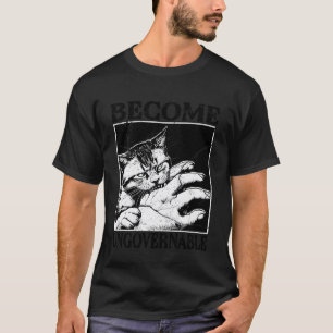 Funny Cat Meme Biting Hand Become Ungovernable Cat T-Shirt