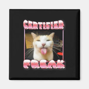 Funny Cat Meme - Certified Freak Funny Cat Meme Magnet