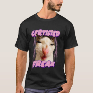funny cat meme - Certified Freak Funny Cat Meme T-Shirt