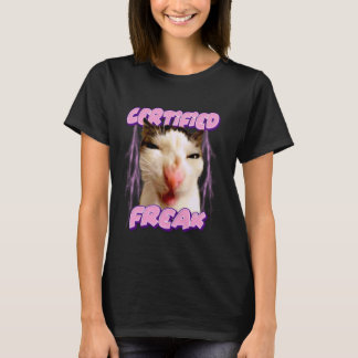 funny cat meme - Certified Freak Funny Cat Meme T-Shirt