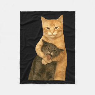 Funny Cat Meme Chaotic Humour Graphic Fleece Blanket