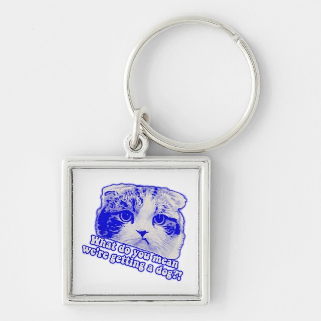 Funny cat meme for cat lovers and cat owners key ring (Front)