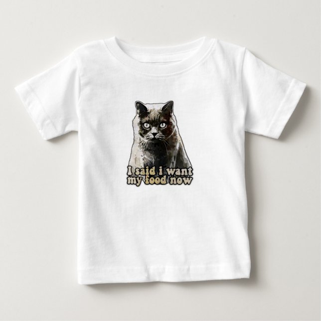 Funny cat meme for cat lovers and kitten owners baby T-Shirt (Front)