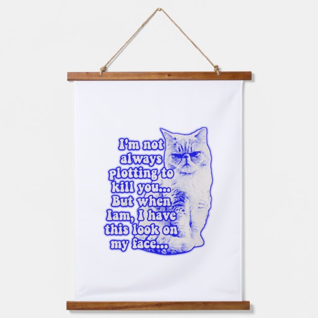 Funny cat meme for cat owners and kitty lovers  hanging tapestry (Front)