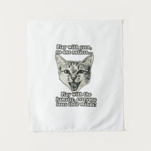 Funny cat meme for cat persons and cat lovers tapestry