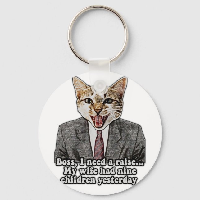 Funny cat meme for kitten persons and cat owners key ring (Front)