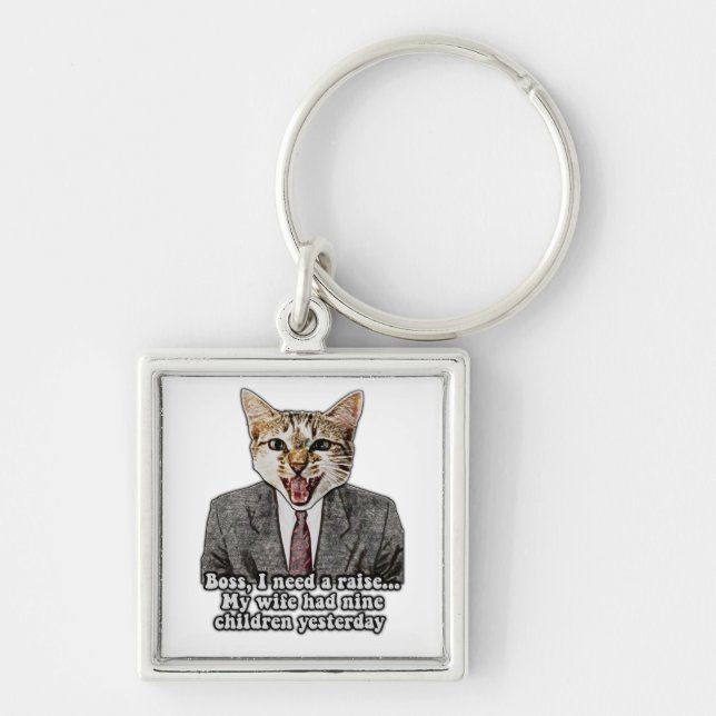 Funny cat meme for kitten persons and cat owners key ring (Front)