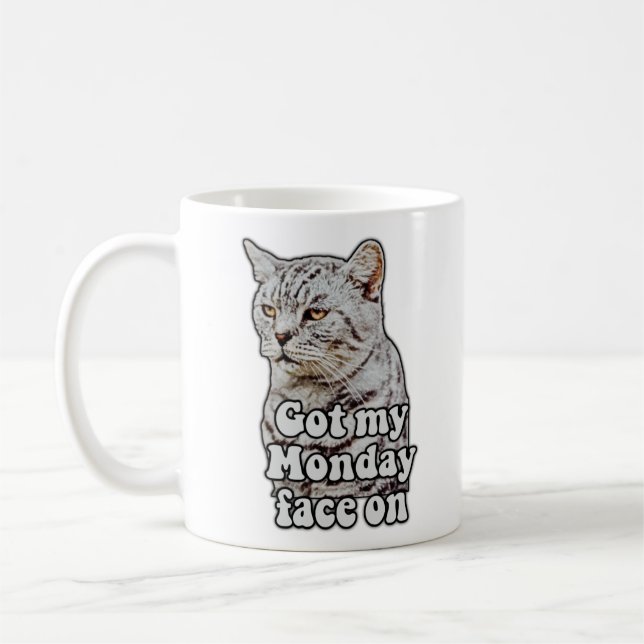 Funny cat meme for kitty lovers and cat lovers coffee mug (Left)