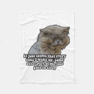 Funny Cat Meme For Kitty Lovers And Cat Owners T S Fleece Blanket