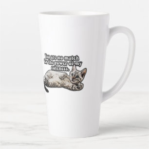 Funny cat meme for kitty owners and cat owners latte mug