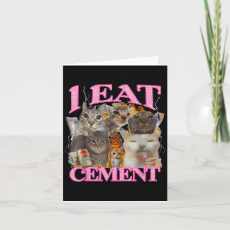 Funny Cat Meme I Eat Cement Japanese Quote Animal  Card