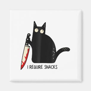 Funny Cat Meme I Require Snacks Design Men Women K Magnet