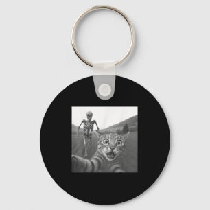 Funny Cat Men Women Cat Selfie With Skeleton  Key Ring