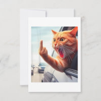 Funny Cat Middle Finger Hilarious Cat In The Car C