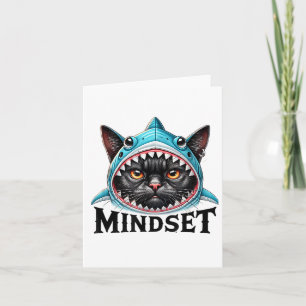 Funny Cat, Mindset Motivational Saying, Shark  Card