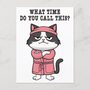 Funny Cat Missed Curfew  Postcard