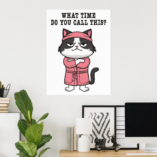 Funny Cat Missed Curfew Poster  (Home Office)