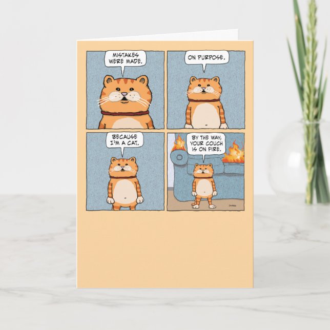 Funny Cat Mistakes Were Made On Purpose Birthday Card (Front)