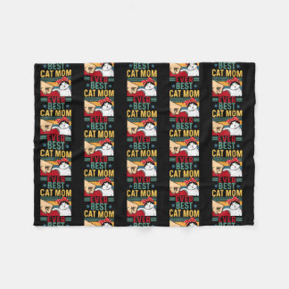 Funny Cat Mom for Cat Lovers Mothers Day Gifts Fleece Blanket