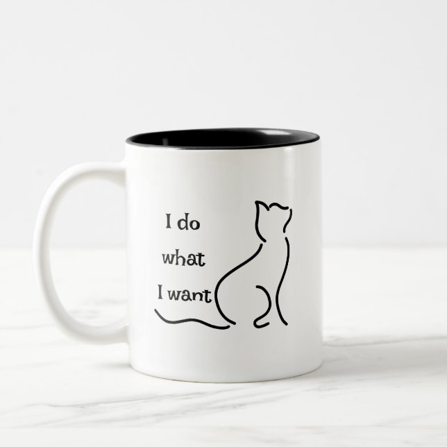 Funny Cat Mug – "I Do What I Want" (Left)