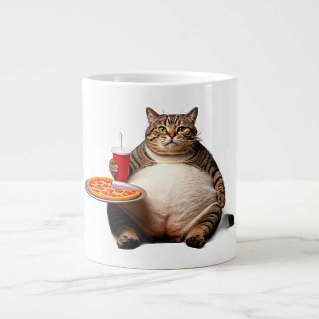 Funny Cat Mug – Pizza Lover Gift Coffee Cup (Front)