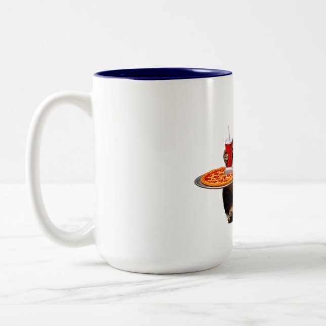 Funny Cat Mug – Pizza Lover Gift Coffee Cup (Left)