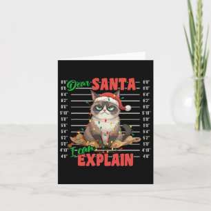 Funny Cat Mugshot Dear Santa I Can Explain Christm Card