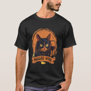 Funny Cat Mulled Wine Christmas Festive Fall Autum T-Shirt