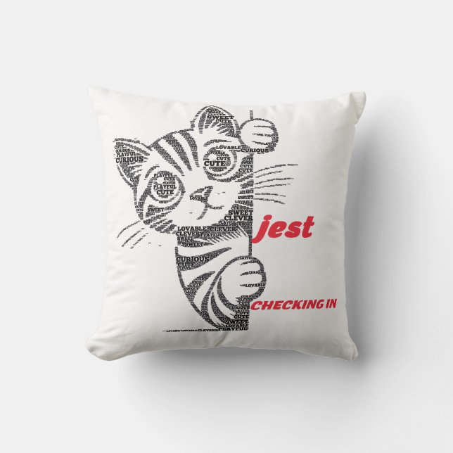 Funny Cat Mum Gift | Jest Typography Design | Play Cushion (Front)