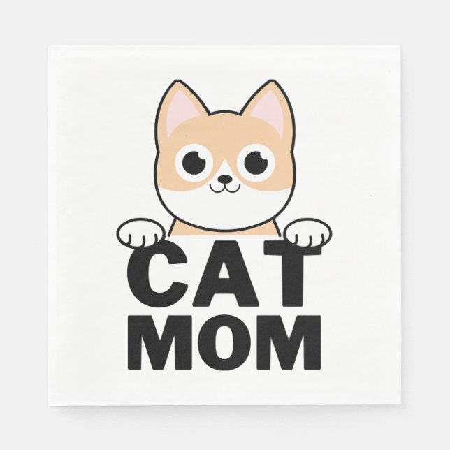 Funny Cat Mum Napkin (Front)
