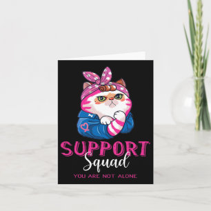 Funny Cat Mum Support Squad Breast Cancer Awarenes Card
