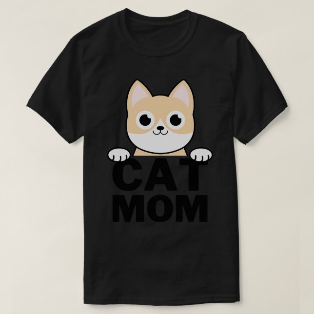 Funny Cat Mum  T-Shirt (Design Front)