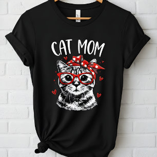 Funny Cat Mum with Glasses & Bandanna Women's  T-Shirt