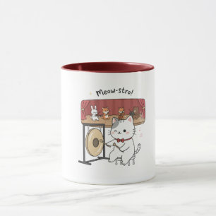 Funny Cat, Music and Friends Mug