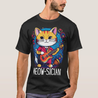 Funny Cat musician Meowsician guitar musical T-Shirt