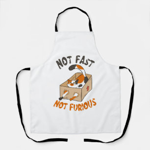 Funny Cat No Fast No Furious Apron