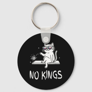 Funny Cat No King Men and Women Key Ring