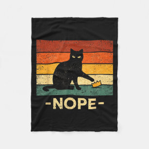 Funny Cat No Kings Retro No King Day Fleece Blanket